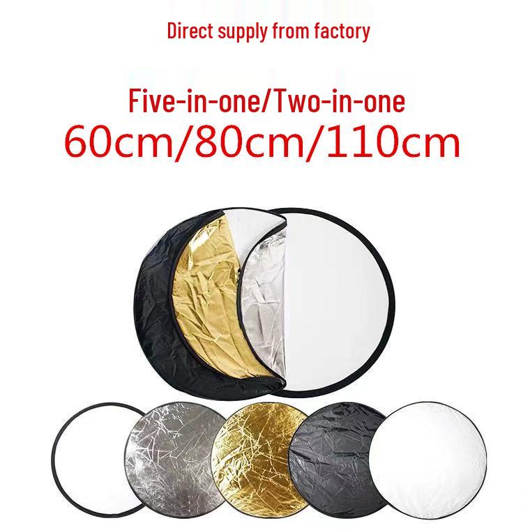 Foldable 5-in-1 Photography Reflector & Softbox: Silver/White/Gold. Perfect for Portraits & Beauty Shots.