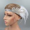 Diadema de plumas estilo vintage de los años 20, diadema estilo flapper, decoración de diamantes de imitación, tocado para fiestas, ocasiones formales
