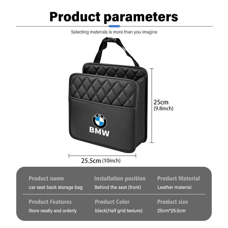 Auto-Rücksitz-Hänge-Aufbewahrungstasche Taschentuch-Wasserbecherhalter Auto-Zubehör für BMW X1 X2 X3 X4 X5 X6 X7 G20 G30 6GT E46 E90 M5