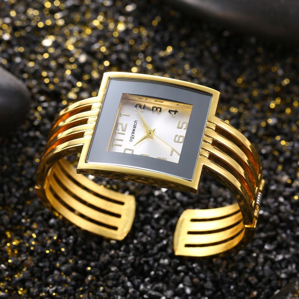 New Fashionable Women's Bangle Watch Ladies' Square Watch Stainless Steel Watch Women Quartz Watches