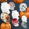 Set med Stora + Mellanstora + Små 3D Skalle Hartsformar, användbara för Gjutning av Tvål, Lera, Ljusvax, Halloween Hemdekoration