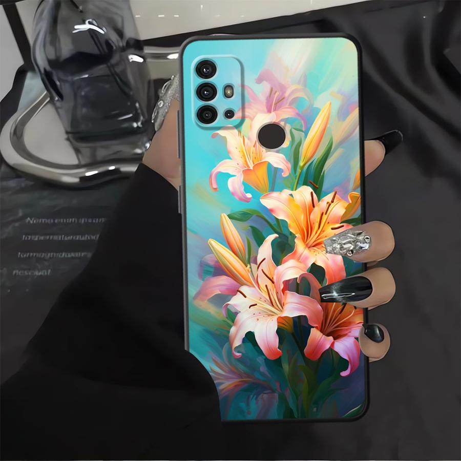 Case for Motorola Moto G50 G53 G30 G60s G51 G73 G52 Edge 20 Pro 30 Lite G71 G32 G22 Edge40 Phone Cover Simple Flower