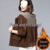 Women's Thick Velvet Corduroy Jacket - Korean Style, Loose Fit, Short Length for Spring/Fall/Winter 2025