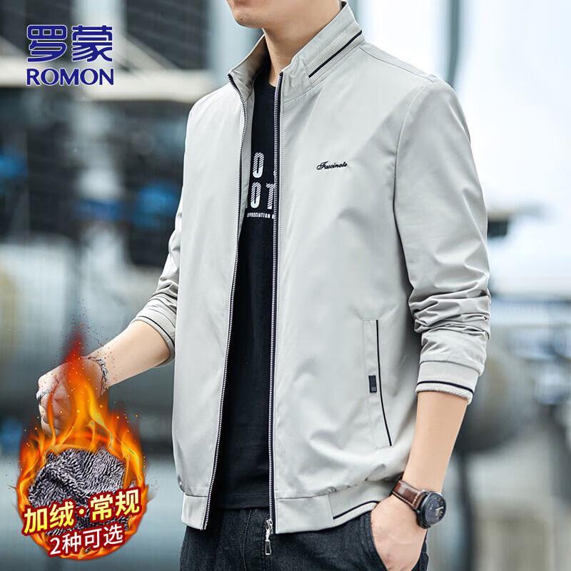 

ROMON Men s Autumn/Winter Stand Collar Business Casual Jacket 2XL
