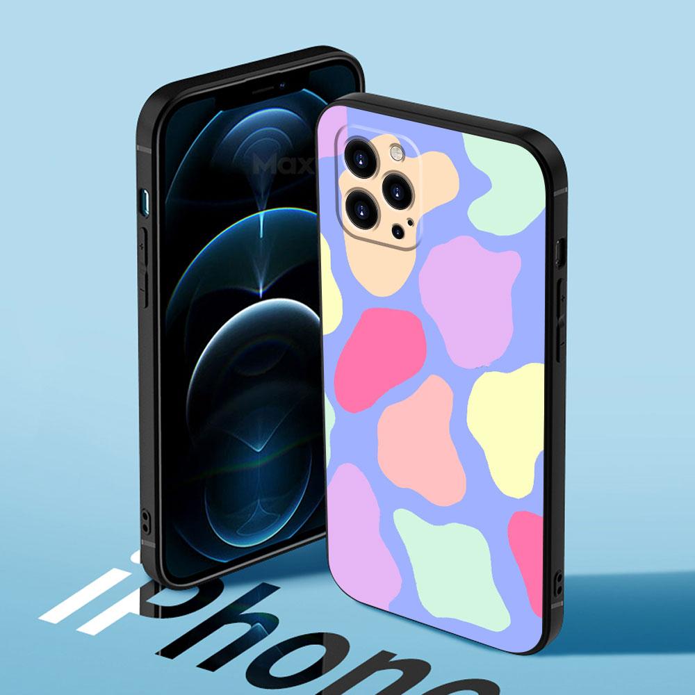 Dla Apple iPhone 7 13 Pro Max 14 XR X 8 Plus 12 XS 11 5 6S 5S 6 SE Mini SE2022 Fundas Śliczne etui w krowy Pancerne