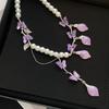 French Super Fairy Sweet Butterfly Tassel Premium Pearl Necklace Light Luxury Fairy Niche Design Necklace