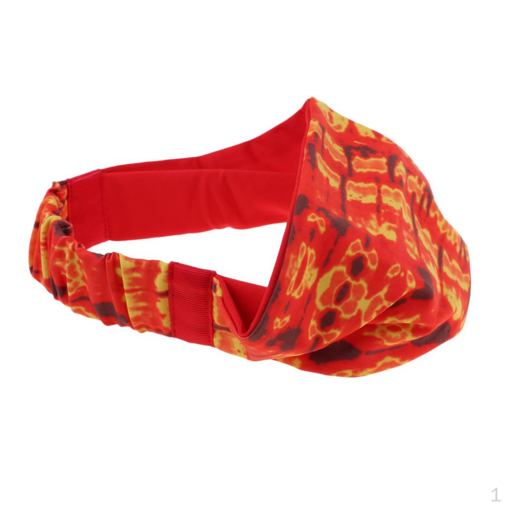 Спортивная повязка на голову для спортзала, бега, баскетбола, тенниса Yellow Red