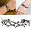 Unique Dark Gothic Thorn Punk Bracelet Stainless Steel Adjustable Closure for Men and Women Gift for Fashion Enthusiasts