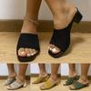 Spring And Summer Mid Heel Women Sandals And Slippers Flying Woven Breathable Mom Slippers For Women Mukluk Slippers For Women