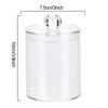 Transparent Round Cotton Bud Case Acrylic Cotton Swab Holder Storage Container Organizer