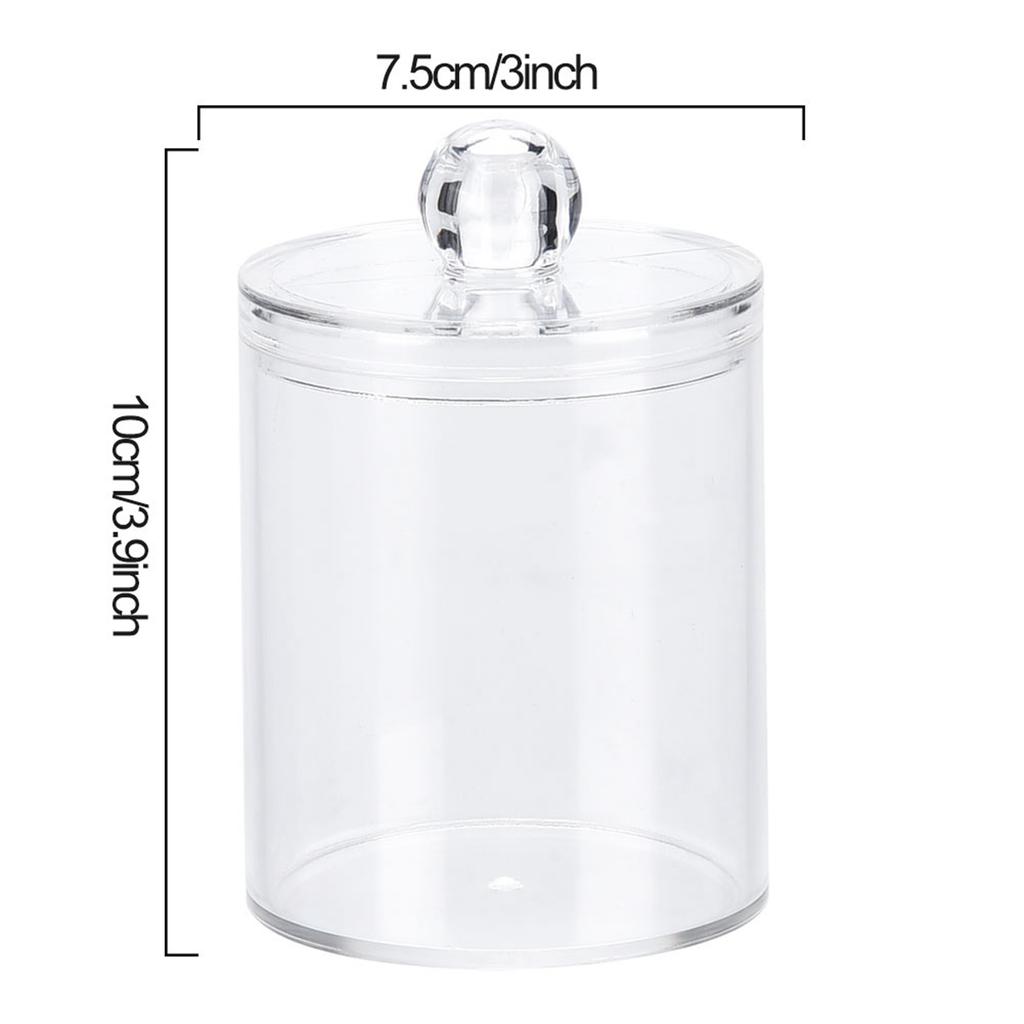 Transparent Round Cotton Bud Case Acrylic Cotton Swab Holder Storage Container Organizer