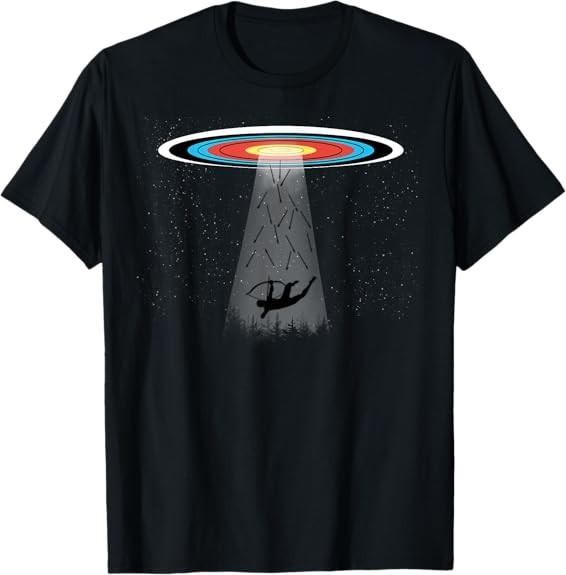 NEW! Traditional Archery Funny Ufo Archery Target Recurve Bow Tee T-Shirt S-3XL L