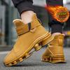 Herren Warme Winterstiefel mit Fleecefutter Stoßdämpfung Hohe Schneeschuhe Rutschfest Wasserdicht Outdoor Bequeme Knöchelhohe Stiefel