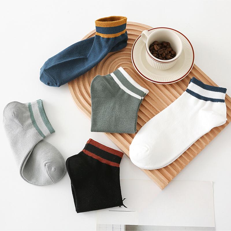 Pure Cotton Short Socks for Men, Boat Socks, Summer Invisible Anti-drop and All-cotton Anti-odor Thin Men's Shallow Socks