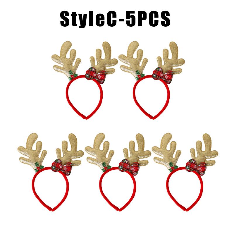 Christmas Reindeer Headband with Bow for Women Cute Cartoon Antlers Hair Clip Funny Photo Props Party Festival Decor Accessories