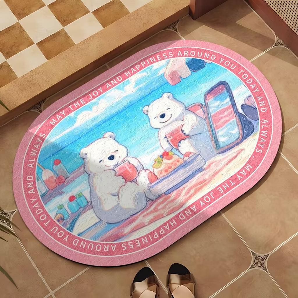 Kieselgur Kissen Saugmatte Badezimmer Küchenmatte Schnelltrocknend Rutschfest Toilettentürmatte Saugmatte