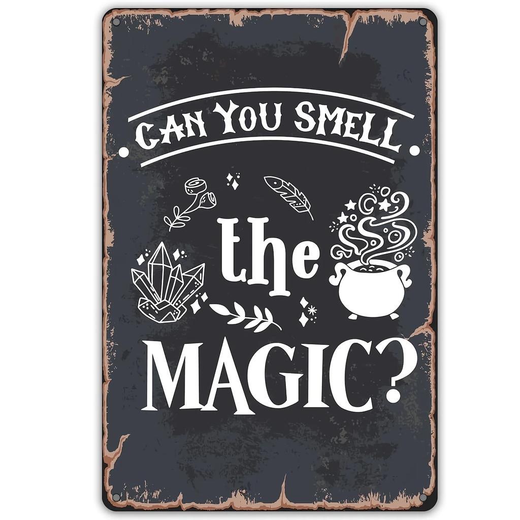 The House Witch Rules Halloween Halloween Decoration Metal Tin Sign Vintage Plaque Decor Wall Art Wall Room Home Restaurant