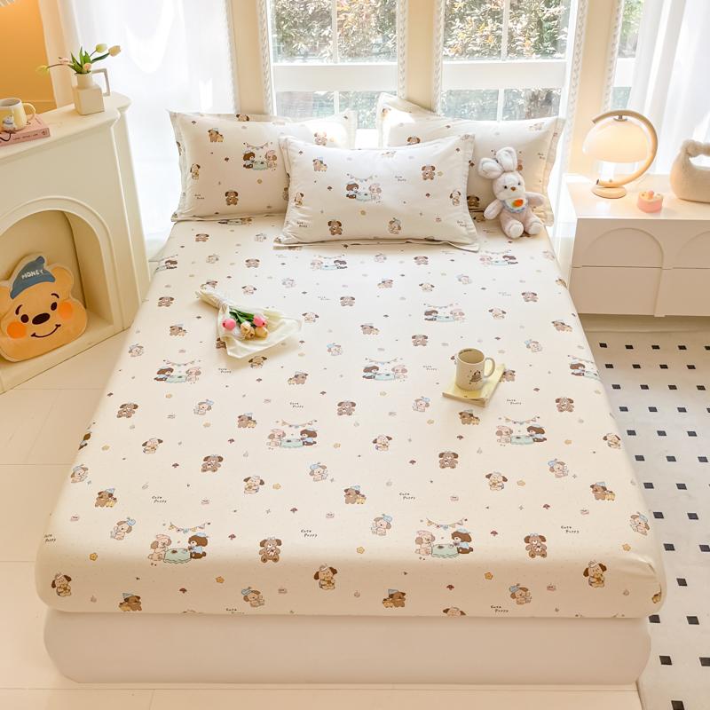 Kawaii Cartoon Panda Fitted Sheet With 2 Pillowcase Bamboo Tree Bed Sheet Set Cotton Bed Cover With Deep Pocket For Child Teen