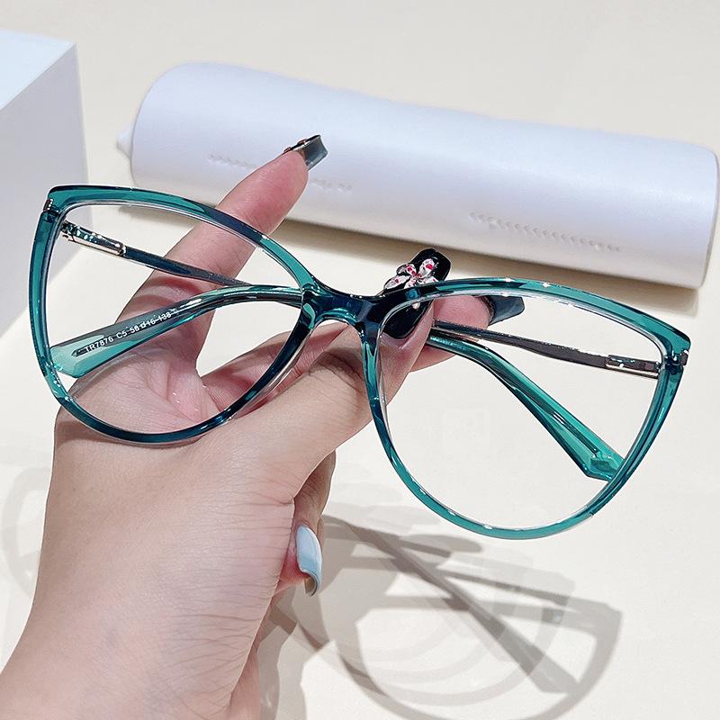 Ultralight TR90 Metal Square Reading Glasses Anti Blue Light For Women Men Prebyopia Eyewear Sight Plus Lenses