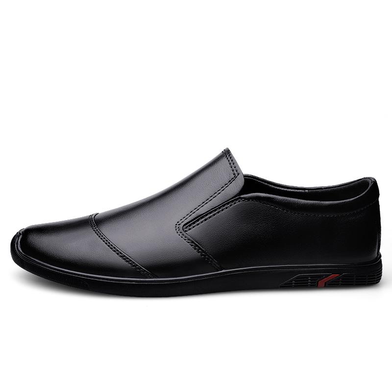 Summer Men 'S Genuine Leather Shoes Casual Slip On Soft Anti -Slip Rubber Loafers Shoes Men Business Office Driving Shoes Man