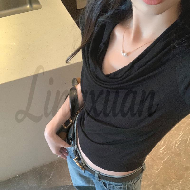 

Women s Premium Wool Stand-up Collar Base Layer Top - Autumn 2026, Slim Fit, Skin-friendly, 5-Point Sleeves M чорний