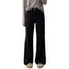Black High-Waist Wide Leg Women's Jeans - Spring/Autumn 2025 Collection, Floor-Length Slimming Trend.