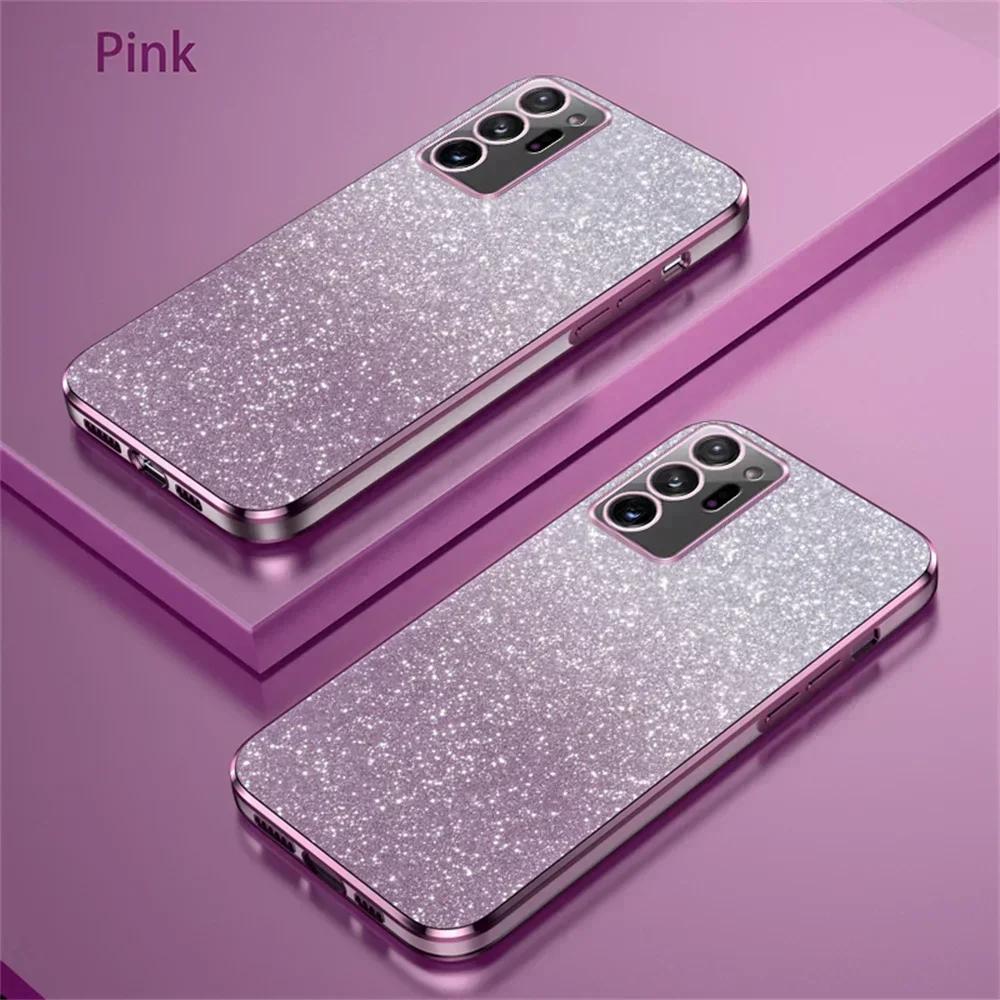 

Gradient Glitter Plating Case For Samsung Galaxy S25 S24 S22 S21 S23 Ultra FE Note 20 10 S20 Plus Silicon Protect Cover Samsung S25 Ultra