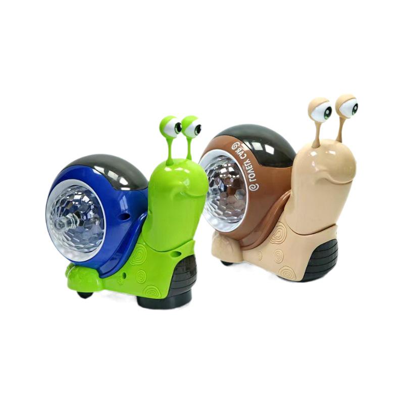 Electric Toy Snail with Automatic Obstacle Avoidance, Sound, Light, and Projection Features for Kids