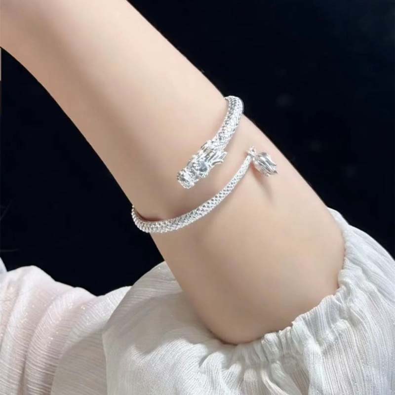 Fashion Chinese Style Zodiac Dragon Bangle Women Men New Year Lucky Charm Bracelet Friendship Amulet Jewelry Couple Gifts