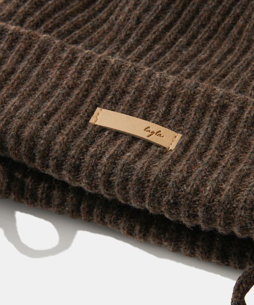 DIAMOND LAYLA Baby Alpaca&Ramswool Comfort String Beanie B1 Roasted Chestnut Brown