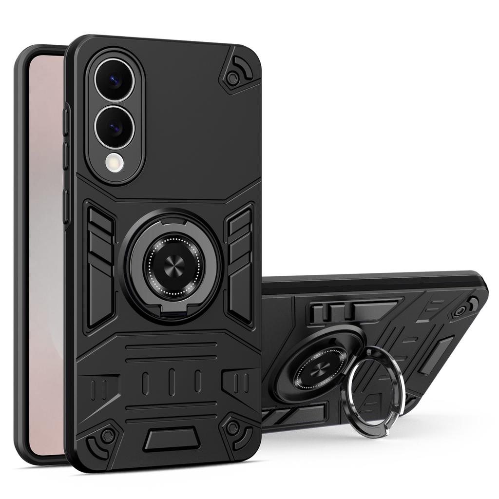 For Samsung Galaxy S25 Edge Case with Ring Holder Kickstand PC + TPU Anti-Fall Phone Cover