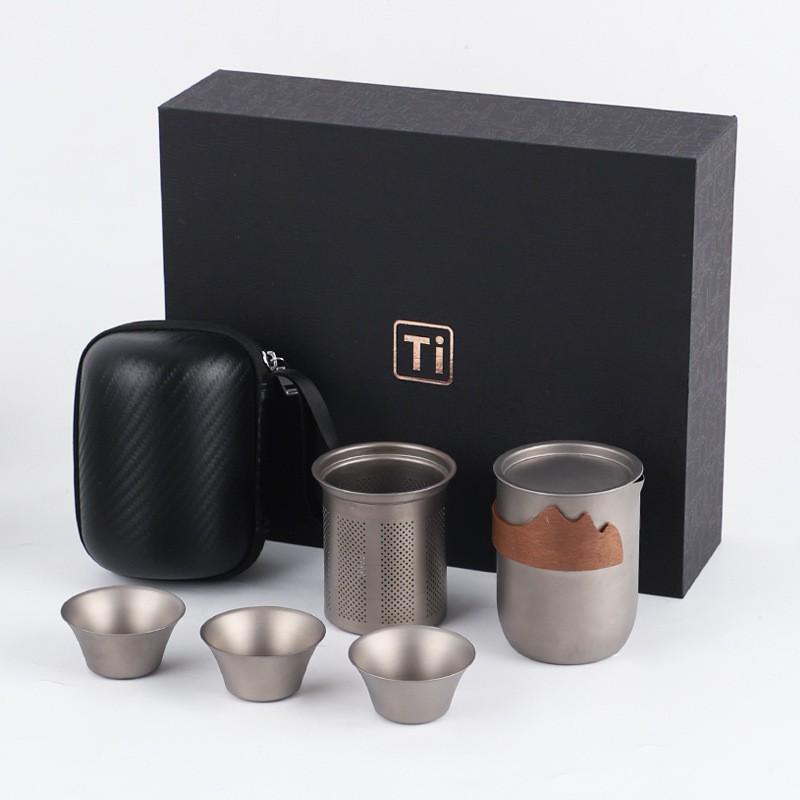 Portable Titanium Tea Set Outdoor Camping