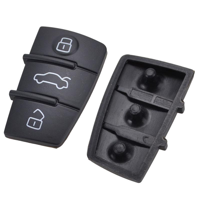Coque de clé télécommande à 3 boutons, coussinet en caoutchouc de remplacement pour Audi A3 S3 A4 A6 A6L A8 Q3 TT Quattro