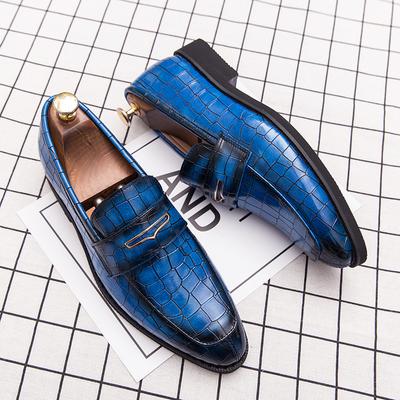 Shoes Men Leather Original Italian Classic Blue Penny Loafer Shoes Red Dress Shoes Wedding Shoes Men Formal Flats Big Size  38-48
