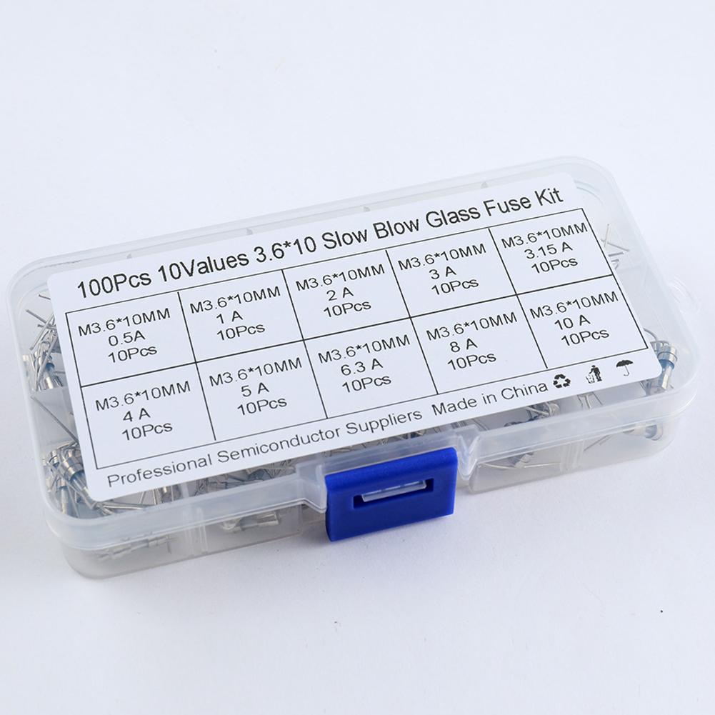 3 6x10MM Glass Fuse Tube 100PCS with Pin 250V for Appliance Circuit Protection 0 5A 1A 2A 3A 4A 5A 6 3A 8A 10A