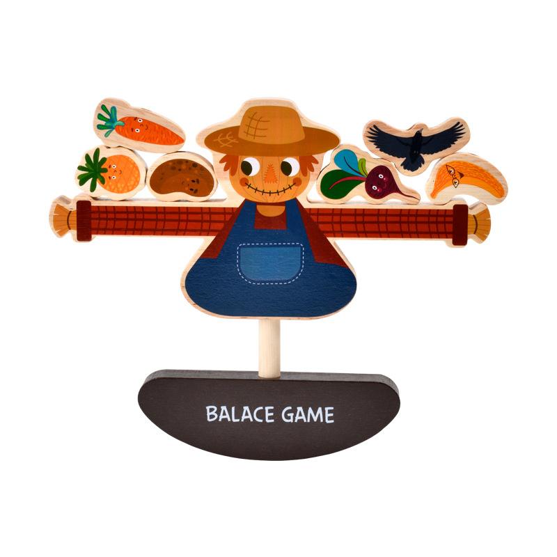 Montessori Block Stacking Balance Game Children Wooden Educational Toys Animal Fruit Block Threading Board Game Gifts for Kids