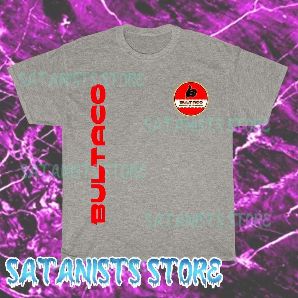 

New Bultaco Bull Motocross Men s Grey T-shirt Funny Size S to 5XL L