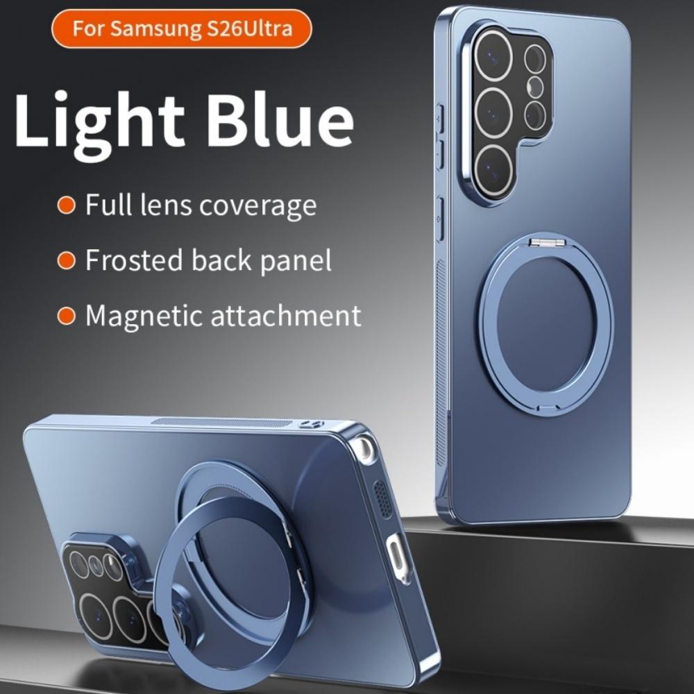 Thin Metallic Paint 360° Rotating Magnetic Ring Holder Case For Samsung S26 S25 S24 Ultra Plus S25FE Plating For Magsafe Cover