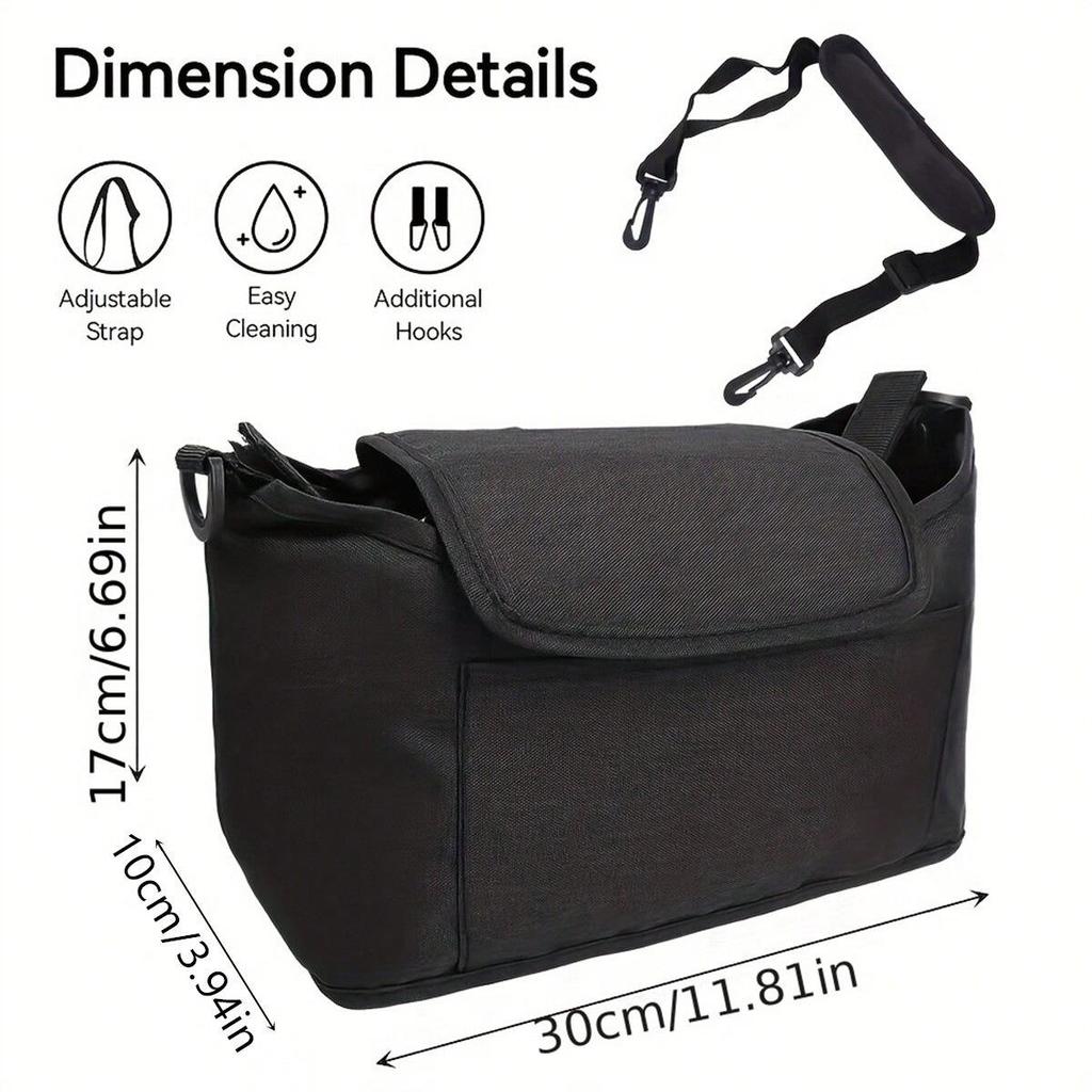 Multifunctional Baby Stroller Organizer Bag with Large Capacity & Milk Bottle Holder