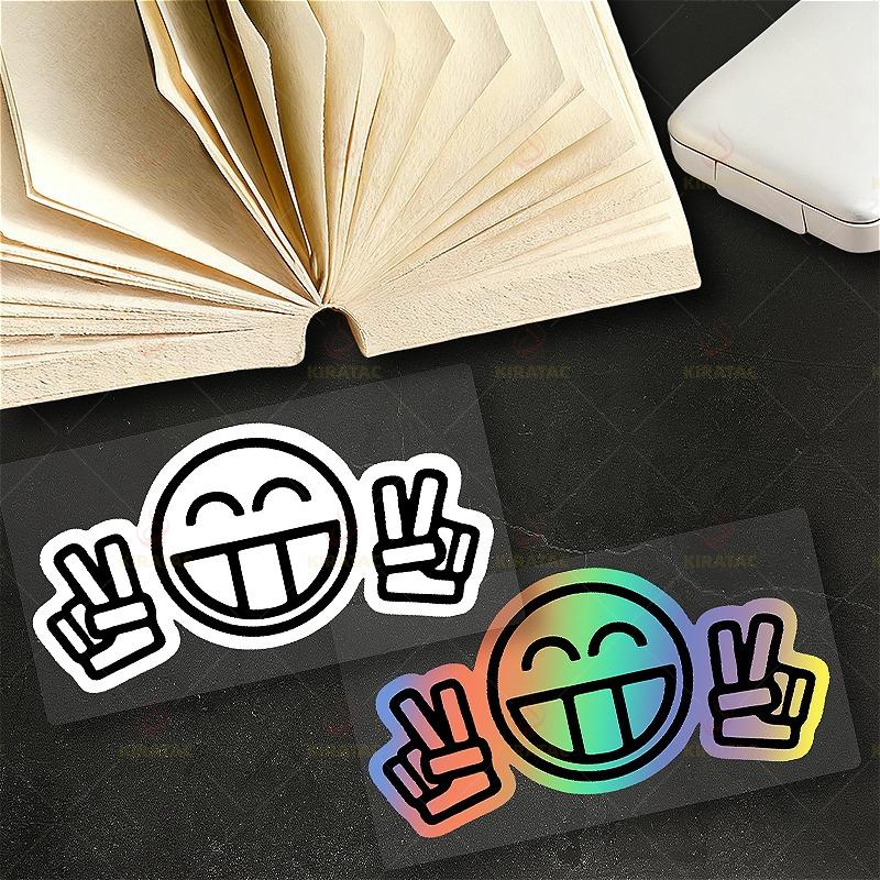1pc Smiling Face Motorcycle Sticker Waterproof for Motorcycle Fairing Helmet Fuel Tank Car Window Scooter Universal Vinyl Decals