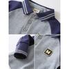 Boys Kids Long Sleeve Turn Down Collar Patchwork Polo Shirt Casual Top