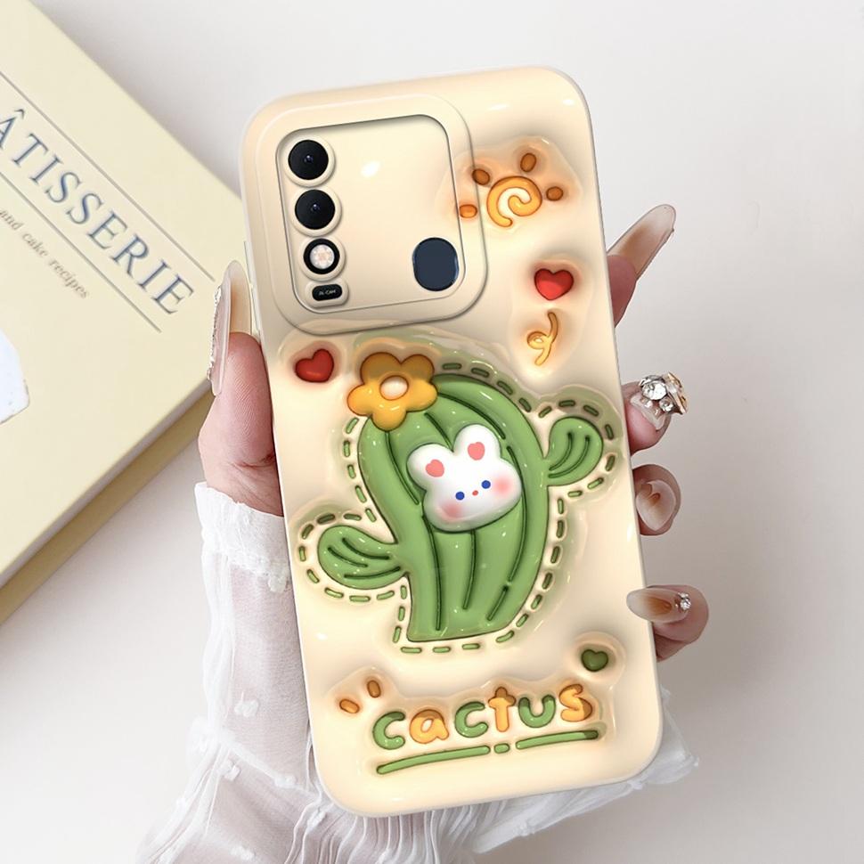 For Tecno Spark 8 Case Cute Rabbit Panda Back Cover KG6 KG6k Phone Cases For Tecno Spark 8 8T Soft Fundas Spark8 Spark8T Coque