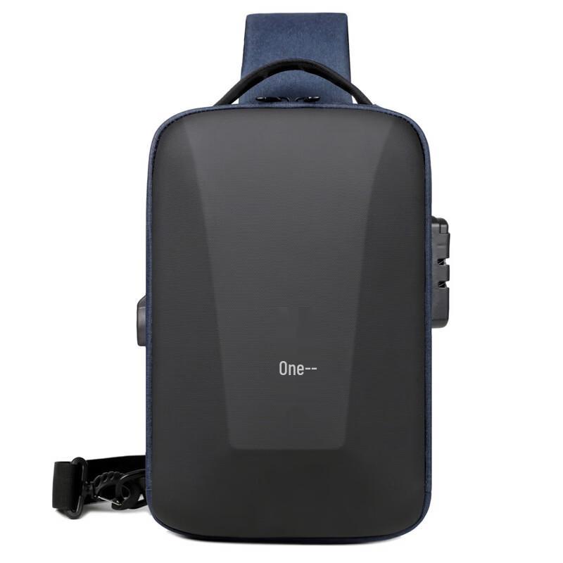 Men s Hard Shell USB Sling Bag
