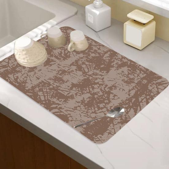 Dish Drying Mat for Kitchen Counter Non-Slip Absorbent Draining Mat Eco-Friendly Heat Resistant Dish Drying Pad for Sinks Draining Racks