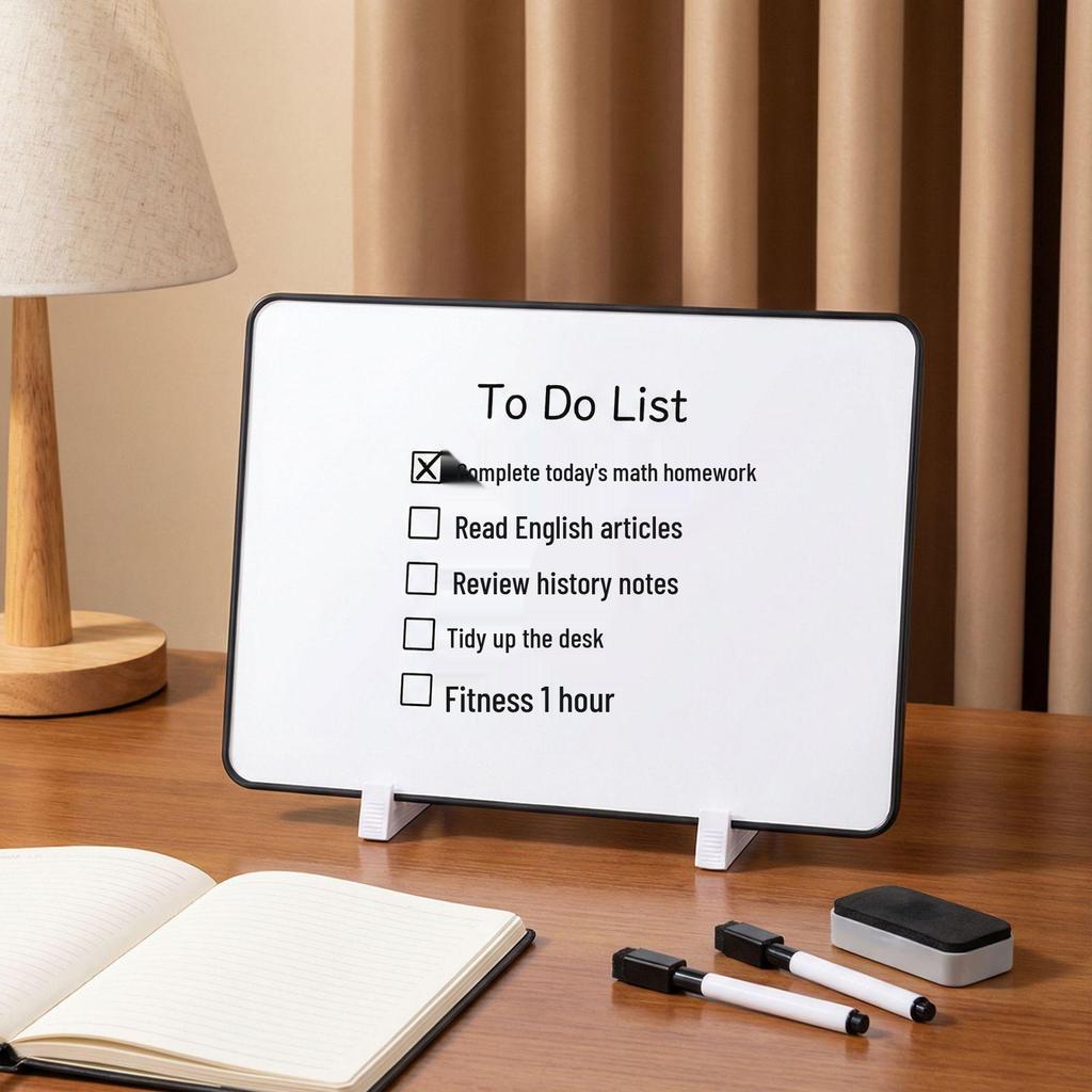 Double-Sided Magnetic Kids Whiteboard: Desktop Erasable Blackboard for Drawing and Live Streaming Prompts.
