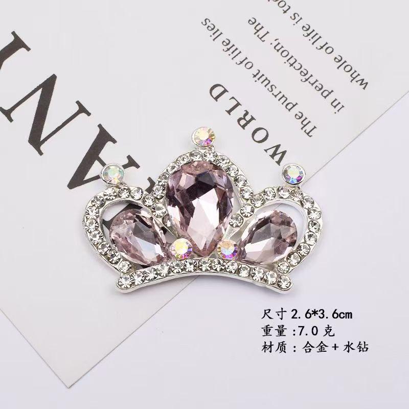 2 pieces of 26 * 36mm Korean style fashionable diamond studded alloy crown accessories DIY hair accessories bow tie snap button