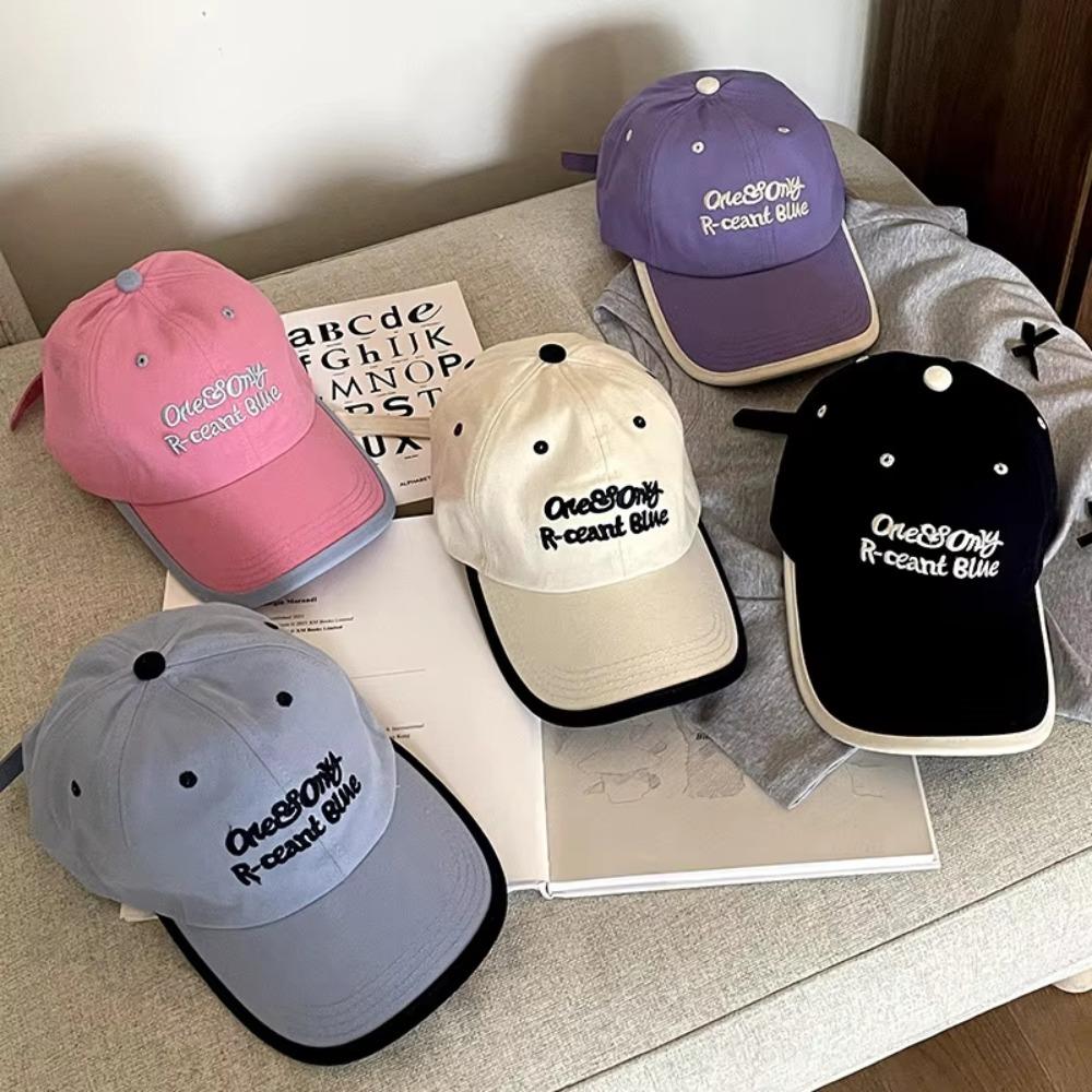 Letter Embroidered Embroidery Letter Cap Adjustable Sunscreen Hat Wave Point Baseball Cap Female