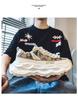 Men's shoes 2025 new summer breathable trend sports casual running shoes youth shock absorption heightening dad tide shoes