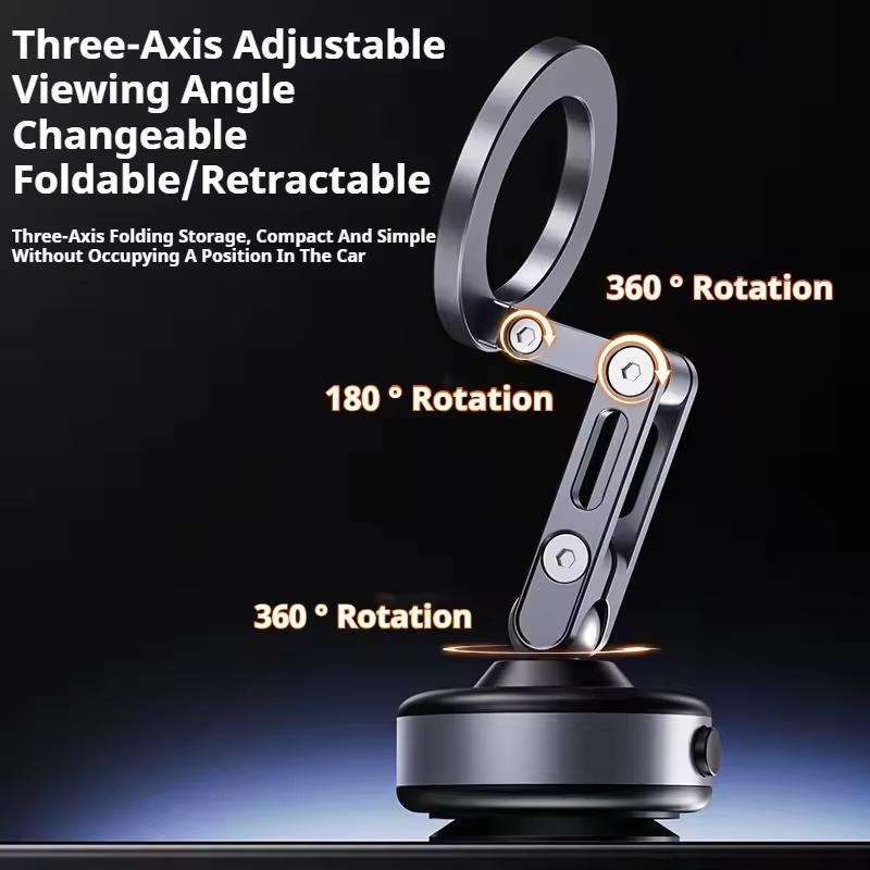 Magnetic Car Vacuum Adsorption Bracket 360° Rotating Desktop Wall Bathroom Vlog Portable Electric Sucker Phone Holder