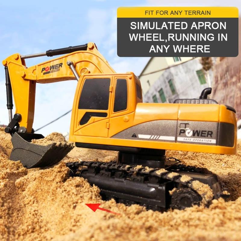 1:24 9CH Multifunctional RC Bulldozer Crawler Type Plastic Shovel Engineering Forklift Heavy Excavator Toy Gifts for Kids